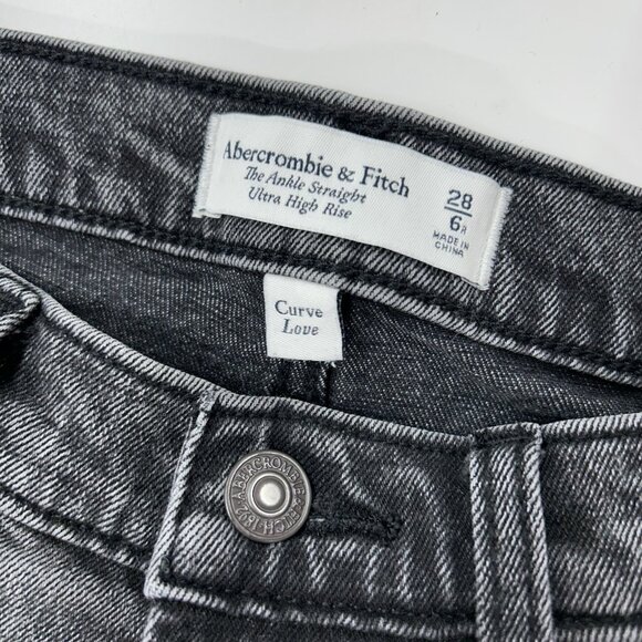 Abercrombie Fitch Ankle Straight Ultra High Rise Jeans Womens Size 28 Curve Love - Picture 3 of 9